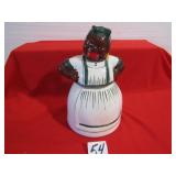 MC COY AUNT JEMIMA COOKIE JAR W/ GREEN & WHITE