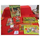 VINTAGE 4 SEWING CARDS W/ BOX ; VINTAGE PAINT W/2
