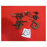 5- L.S.STARRETT MECHINST CALIPERS ;MINI C-CLAMP