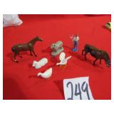 8- MINIATURE LEAD ANIMALS ,FARMER