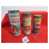 3- EARLY AMERICAN PLASTIC BRICKS TOYS ; MAKIT TOYS