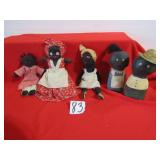 5- VINTAGE BLACK AMERICANA DOLLS