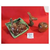 SHAWNEE DEER PLANTER ; WOOD BIRD, WOOD APPLE