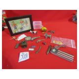 LOT OF SMALLS - PISTOLS ;KEY CHAINS, WHISTLE,