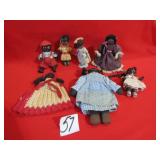 7- VINTAGE BLACK AMERICANA DOLLS