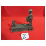 CAST IRON MECHANICAL BANK -MONKEY BANK