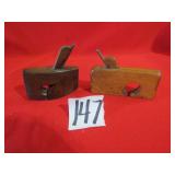 T. PFYL SALESMAN SAMPLE WOOD PLANE W/ BRASS 31/2'
