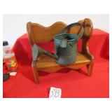 CHILD'S DOLL BENCH ; SPRINKLER CAN -BROKEN HANDLE