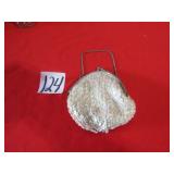 51/2' VINTAGE BEADED FLAKE LADIES FANCY PURSE W/