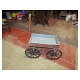 SMALL EXPRESS WAGON W/ WOODEN WHEELS