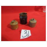 2- STONE INK WELL BOTTLES ; MORE