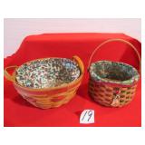 1999 LONGABERGER POPCORN BASKET ; 2003 CHRISTMAS