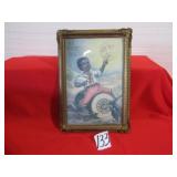 J & P COATS ' WE NEVER FADE' FRAMED ADVERTISING