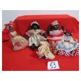 5- VINTAGE BLACK AMERICANA DOLLS
