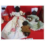 3 CLOTH BLACK AMERICANA DOLLS