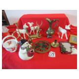 HOLIDAY DECOR INCLUDING BRASS