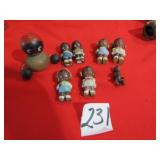 8 MINI BLACK AMERICANA DOLLS