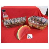 2- LONGABERGER BASKETS ; WATERMELON