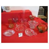 10 PIECES GLASSWARE - CANDLE HOLDERS, CANDY DISHES
