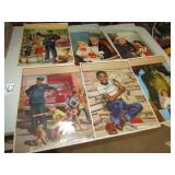 6- VINTAGE GLOSSY COLORED CALENDAR COVER SAMPLES