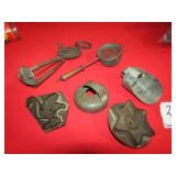 6 PIECES -TIN COOKIE CUTTER ,VINTAGE KITCHEN