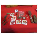 CRACKER JACK CELLULOID PIECES & MORE; KEYS ;MORE