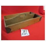 123/4' WOOD TRAY TOTE W/ METAL CORNER BRACES