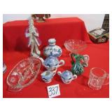 10 PIECES GLASSWARE & FIGURINES