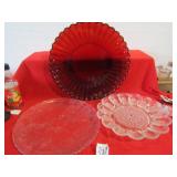 RUBY RED PLATTER ;DEVIL EGG PLATTER ;MORE