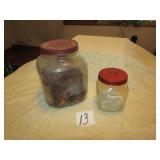 51/2 " & 81/2" COFFEE JARS W/ METAL LIDS
