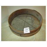 VINTAGE 17" ROUND WOOD SIFTER