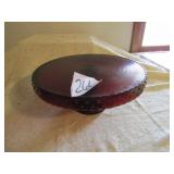 9" ROUND RUBY RED CAKE STAND