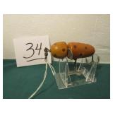 WOODEN PFLUEGER GLOBE LURE W/ SPINNER HEAD