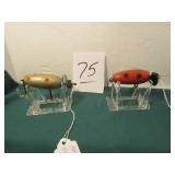 2- HELIN FISH CAKE WOODEN LURES 21/4"