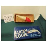 LUCKY LOUIE PLUG , BILL MINSOR WHITE RED HEAD