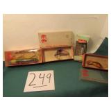 4- HEDDON LURES W/ ORIGINAL PFG.-TINY TAD, TORPEDO