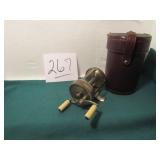 WINCHESTER 4-250 CASTING REEL W/ LEATHER CASE