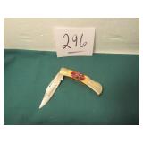 WINCHESTER SINGLE BLADE BONE HANDLE POCKET KNIFE