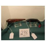 2- UNKNOWN MINNOW PFLUEGER WOODEN LURES 61/2"