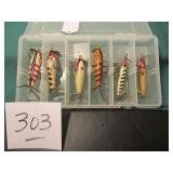 6- EGAR BAIT CO. LURES W/ PLASTIC CASES