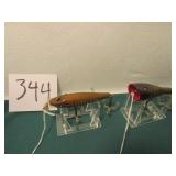 2- CCBC LURES, PIKIE, PLUNKER W/ GLASS EYES