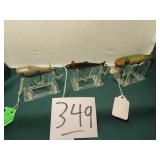 3- VINTAGE LURES, BILL DEWITT BAIT 1936 NATURAL