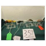 4- VINTAGE LURES, BOMBER COACH DOG, RUSH MIDGET