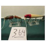 2- PAW-PAW LURES PIKIE W/ GLASS EYES