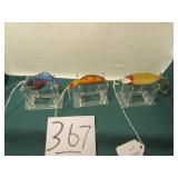 3- HEDDON LURES, SOS, CRAW SHRIMP, TAD POLLY