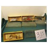 4- FRED ARBOGAST LURES, 2-HULA POPPERS, HULA DANCR