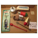 2-PRACTICE PLUGS, HEDDON STRINGER, COLEMAN FUNNEL