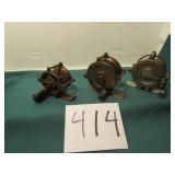 3- HENDRIX BRASS CASTING REELS