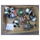 6- CASTING REELS,  ZEBCO 33XBL, ZEBCO 33 SPINNER,