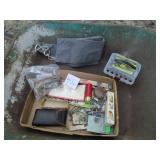 FLAT FULL FISHING TACKLE, TROUT LINE HOOKS, ROD